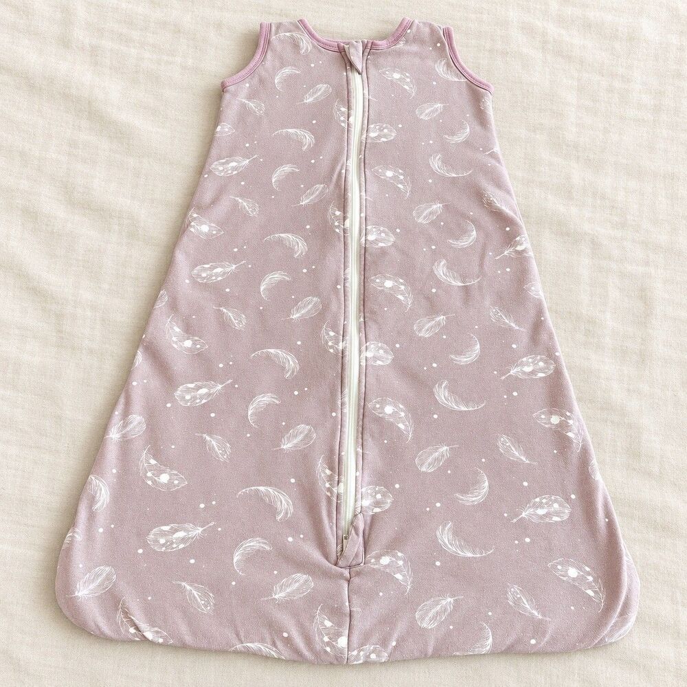 Owlivia Organic Cotton Baby Sleep Sack 0.5 TOG Mauve Feather 12-18M Wearable